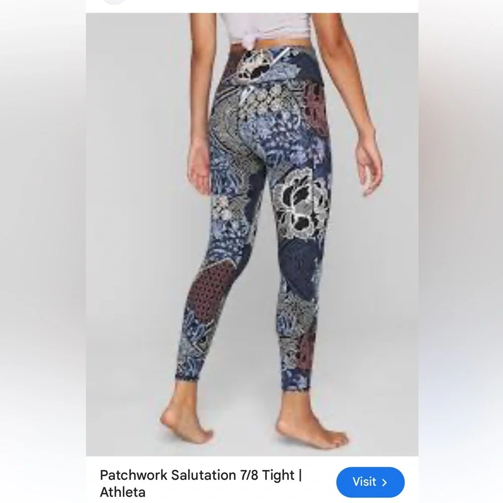 Athleta patchwork Salutation leggings - Picture 3 of 9
